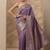 purple woven design saree with unstitched blouse piece