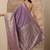 purple woven design saree with unstitched blouse piece