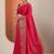 red woven design saree with unstitched blouse piece