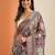 purple printed saree with unstitched blouse piece