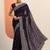 purple embroidered saree with unstitched blouse piece