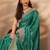green embellished saree with unstitched blouse piece