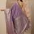 purple woven design saree with unstitched blouse piece