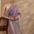 purple woven design saree with unstitched blouse piece