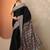 black solid satin saree with unstitched blouse piece