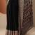 black solid satin saree with unstitched blouse piece