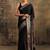 black solid saree with unstitched blouse piece