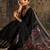 black solid saree with unstitched blouse piece