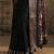 black solid saree with unstitched blouse piece