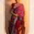 maroon embroidered satin saree with unstitched blouse piece