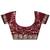 maroon embroidered satin saree with unstitched blouse piece