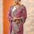 pink embroidered chinon saree with unstitched blouse piece