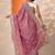 pink embroidered chinon saree with unstitched blouse piece