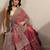 rose embroidered saree with unstitched blouse piece