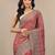 rose embroidered saree with unstitched blouse piece