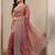 rose embroidered saree with unstitched blouse piece