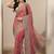 rose embroidered saree with unstitched blouse piece