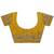 yellow embroidered chinon saree with unstitched blouse piece