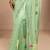 lime green applique embellished organza saree