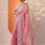 pink embroidered chinon saree with unstitched blouse piece