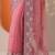 pink embroidered chinon saree with unstitched blouse piece