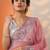 pink embroidered chinon saree with unstitched blouse piece