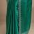 teal embellished saree with unstitched blouse piece