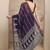 purple ethnic motifs printed saree with unstitched blouse piece