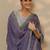 lavender embellished saree with unstitched blouse piece