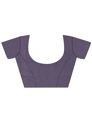 lavender embellished saree with unstitched blouse piece 5