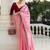 pink embroidered organza saree with unstitched blouse piece