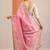 pink embroidered organza saree with unstitched blouse piece