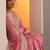 pink embroidered organza saree with unstitched blouse piece