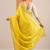 yellow embroidered organza saree with unstitched blouse piece