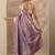 lavender woven design saree with unstitched blouse piece