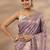 lavender woven design saree with unstitched blouse piece