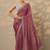pink embellished saree with unstitched blouse piece