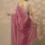 pink embellished saree with unstitched blouse piece