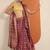 red printed saree with unstitched blouse piece