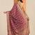 red printed saree with unstitched blouse piece