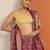 red printed saree with unstitched blouse piece