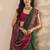 green leheriya printed silk blend saree with unstitched blouse piece
