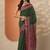 green leheriya printed silk blend saree with unstitched blouse piece