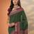 green leheriya printed silk blend saree with unstitched blouse piece