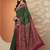 green leheriya printed silk blend saree with unstitched blouse piece
