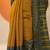 mustard chevron printed silk blend saree with unstitched blouse piece