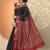 black chevron printed silk blend saree with unstitched blouse piece