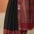 black chevron printed silk blend saree with unstitched blouse piece