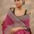 maroon embellished saree with unstitched blouse piece
