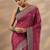 maroon embellished saree with unstitched blouse piece